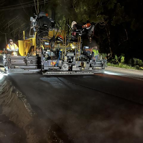 Old Maitland Rd, Mardi road works heavy machinery doing road night works
