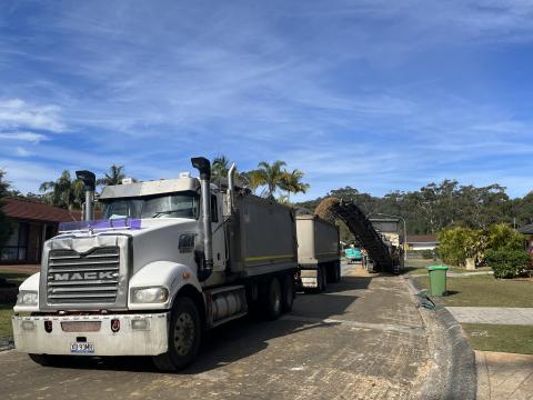 Erina Ilya Ave road works heavy machinery doing road works