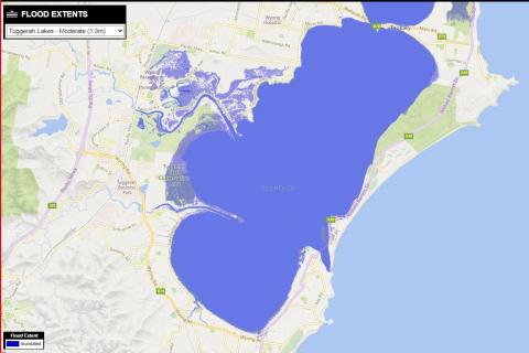 Map view of Tuggerah Lakes