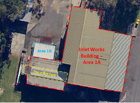 Figure 2 Layout of Inlet Works Area Layout of inlet works at Bateau Bay STP