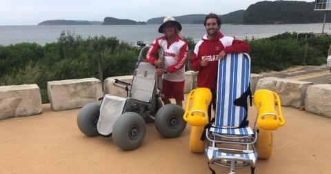 beach wheelchairs with life guards