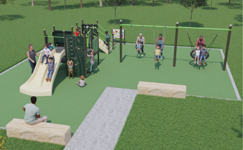 Playspace with swings and slide