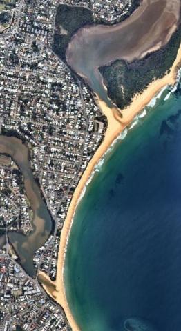Aerial view of Wamberal beach