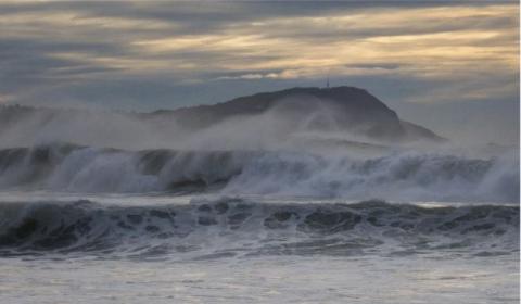 big waves breaking in the ocean