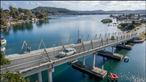 concept image St Huberts Bridge concept image showing bridge with high safety fencing