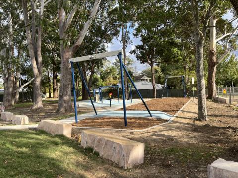 Flying fox and swings amongst trees