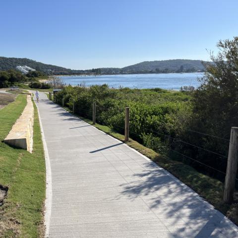 Ettalong shared pathway walkway with waterway in background