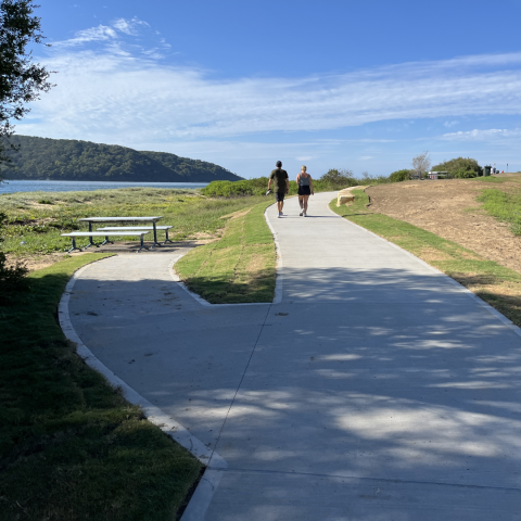 Ettalong shared pathway walkway with waterway in background