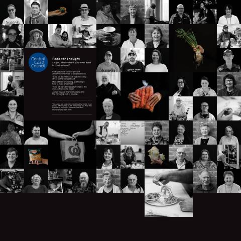 Homelessness week collage of black and white photos