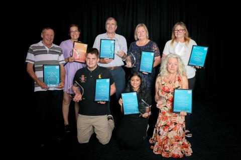 Australia Day winner 2024 People on stage with awards