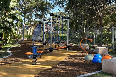 Mackellar Blvd playspace Playspace with a range of colourful equipment