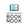 Umina Beach Book Nook small logo A book icon with a smiley face sits above the words Umina Beach Book Nook