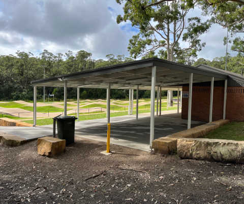 New shelter adjacent to clubhouse at Terrigal BMX New shelter adjacent to clubhouse at Terrigal BMX