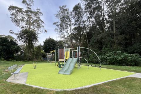 Syd Sherar playspace Playspace with green softfall