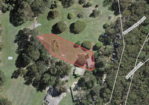closed section of Kincumba Mountain picnic area aerial view of reserve with red section overlay