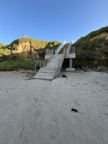 Stairs from cliff to beach 